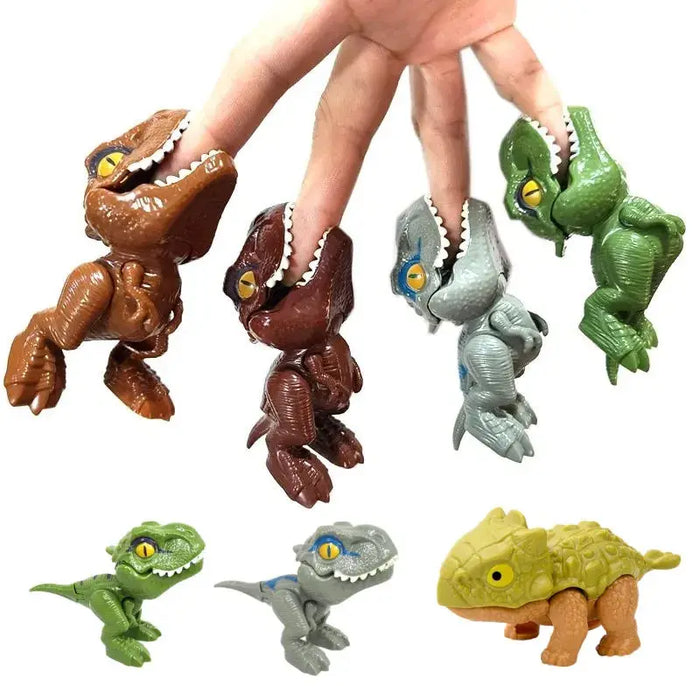 Mini Cartoon Tyrannosaurus Finger Dinosaurs — Plastic Finger Puppets (5/10/20)