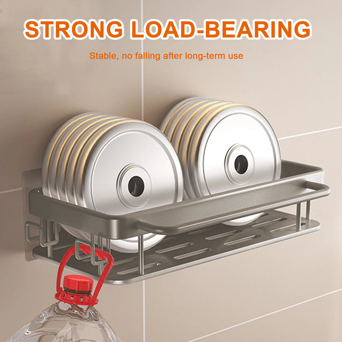 Aluminium Kitchen Sink Drain Rack with Tray — Soap, Sponge & Dishcloth Holder