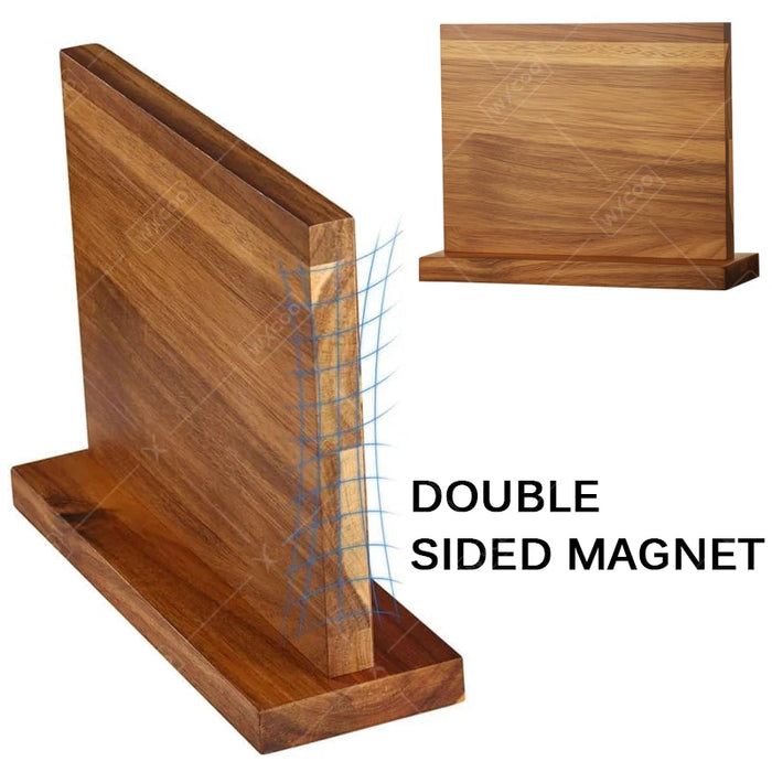 Acacia Wood Universal Knife Block with Removable Bristle Insert