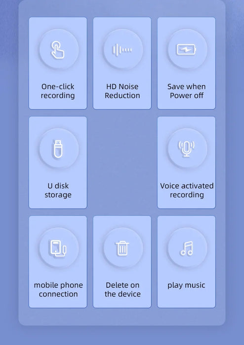 32GB Keychain Voice Recorder — Mini Digital Dictaphone, MP3 Player with Noise Reduction