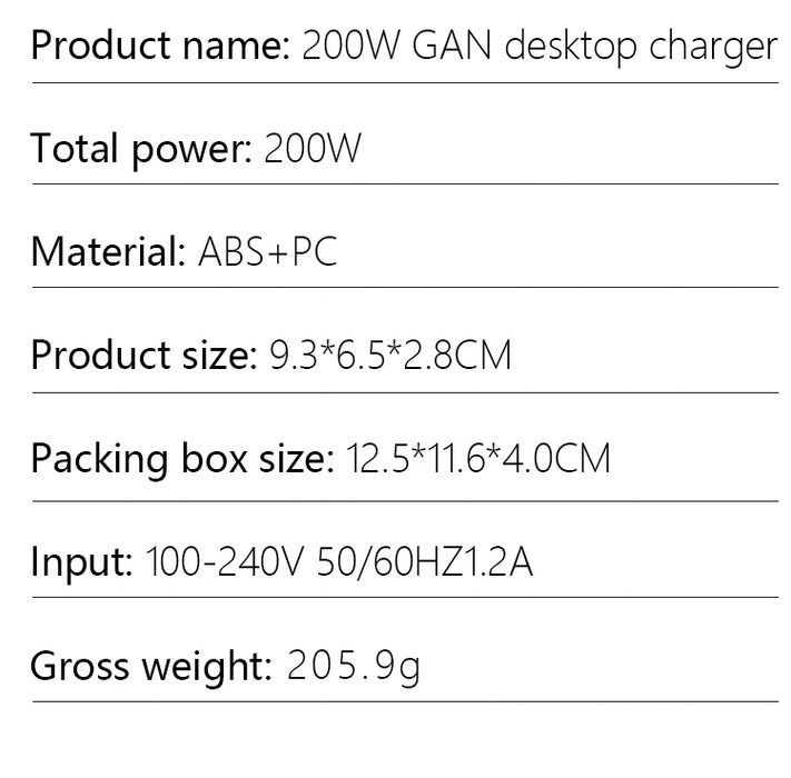 200W GaN 5‑Port USB‑C Fast Charger — Desktop Hub for MacBook Pro/Air & iPad Pro
