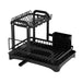 2-Tier Wrought Iron Dish Drainer with 360° Drainage & Drainboard