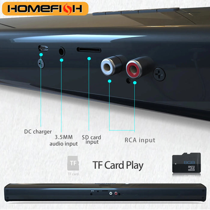 BS-28B 20W Bluetooth Soundbar for TV & PC — RCA/USB/TF/AUX with Remote