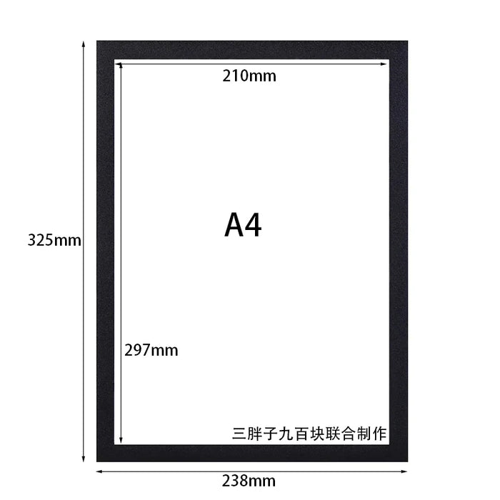 Set of 5 Magnetic Self‑Adhesive Photo Frames – A4/A5/A6, PVC with Plexiglass
