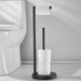 Stainless Steel Freestanding Toilet Roll Holder, Black – Standing Holder with 4‑Roll Storage