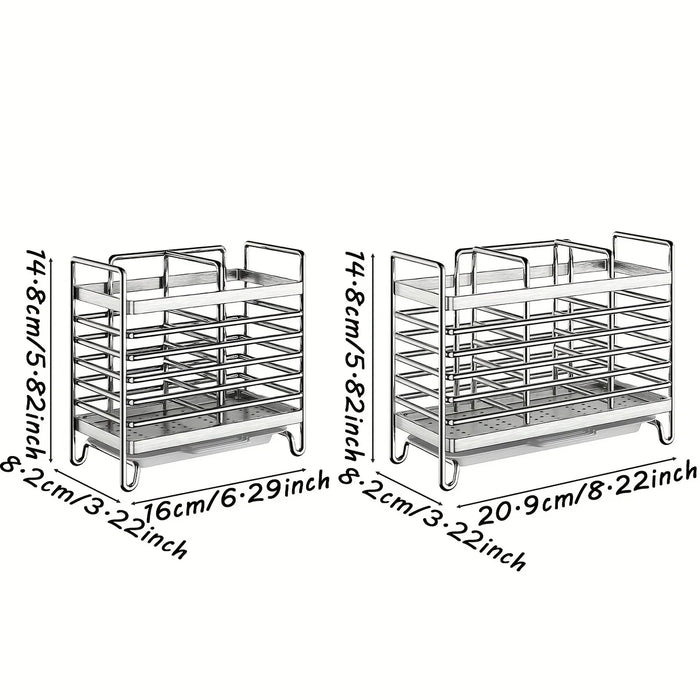 No-Drill Stainless Steel Wall Utensil Holder — Space-Saving Kitchen Organiser