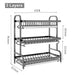 2/3-Tier Stainless Steel Dish Rack with Utensil Holder — Compact Rustproof Countertop Drainer