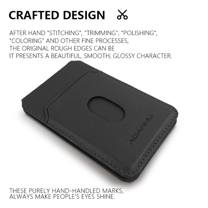 Leather MagSafe Magnetic Card Holder Wallet for iPhone 12–16 (Pro/Max/Plus)