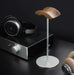 Walnut Wood & Aluminium Headphone Stand with Solid Metal Base — Desk Headset Holder