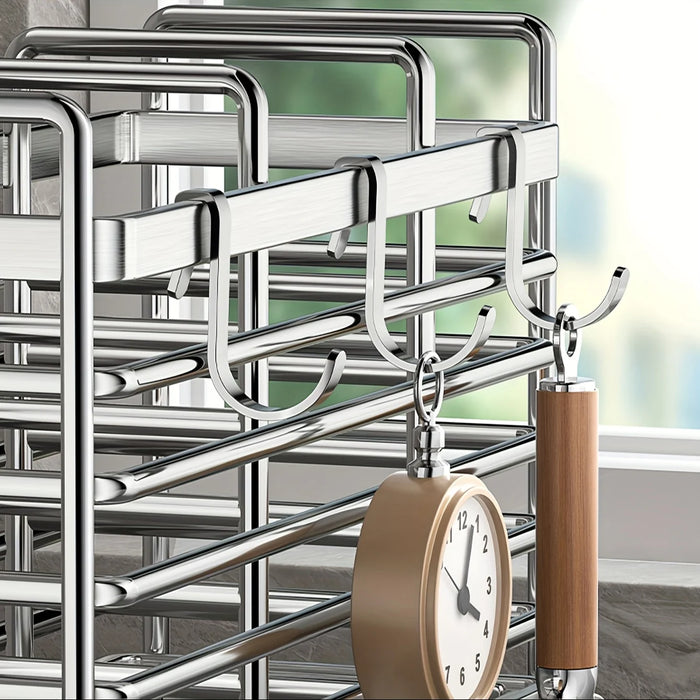 No-Drill Stainless Steel Wall Utensil Holder — Space-Saving Kitchen Organiser