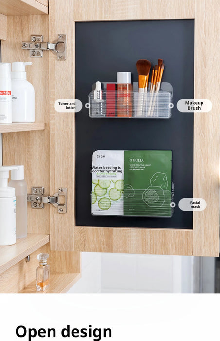 Slim Wall-Mounted Clear Storage Box — Cabinet & Medicine-Cabinet Organiser