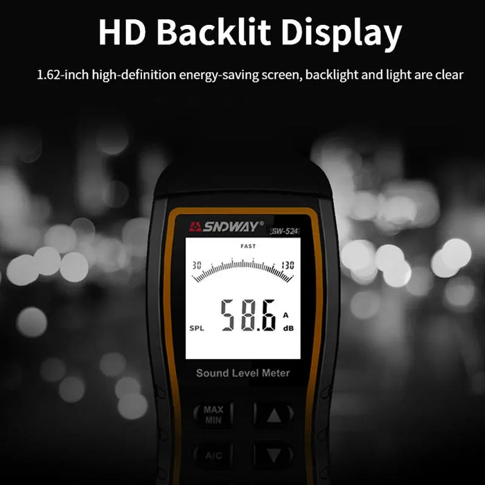 SW-523 / SW-524 Digital Sound Level Meter (30–130 dB) Handheld Noise Meter