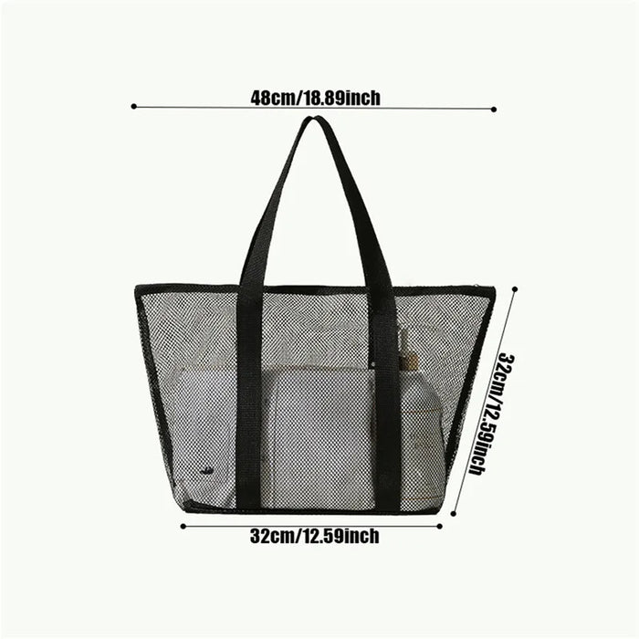 Quick-Dry Mesh Shower Caddy Tote – Beach & Travel Wash Bag (8 Pockets)