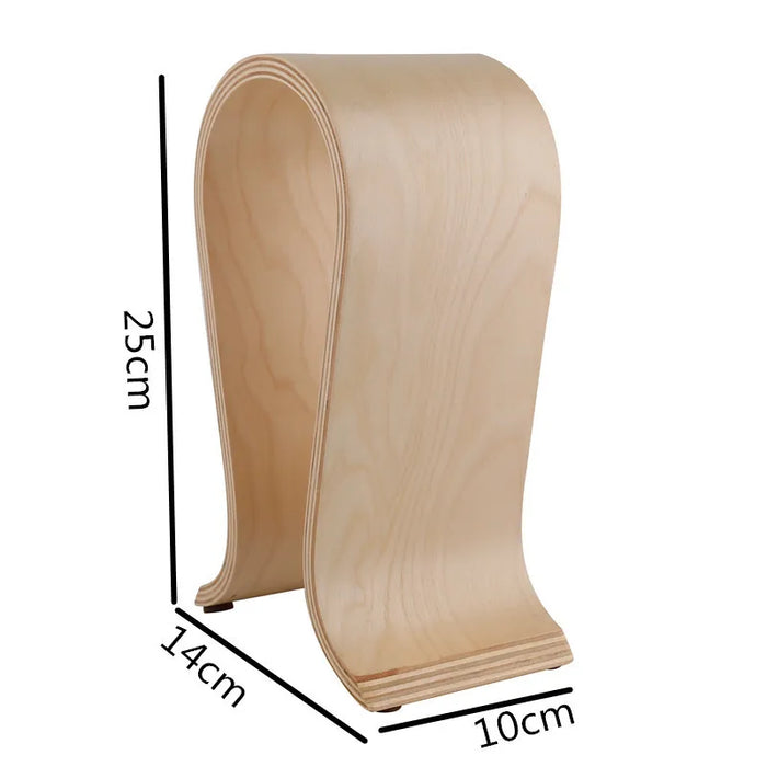 2025 Walnut U-Shape Wooden Headphone Stand – Desktop Hanger