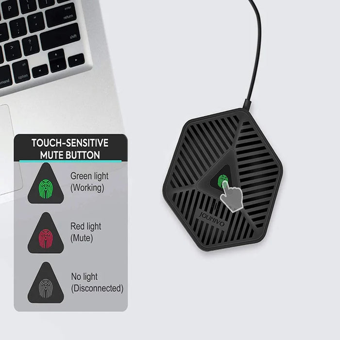 USB Conference Speakerphone — 360° Omnidirectional Condenser Mic with Mute & Volume