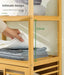 Adjustable Bamboo Laundry Hamper & Bathroom Rack with Pull-Out Shelves