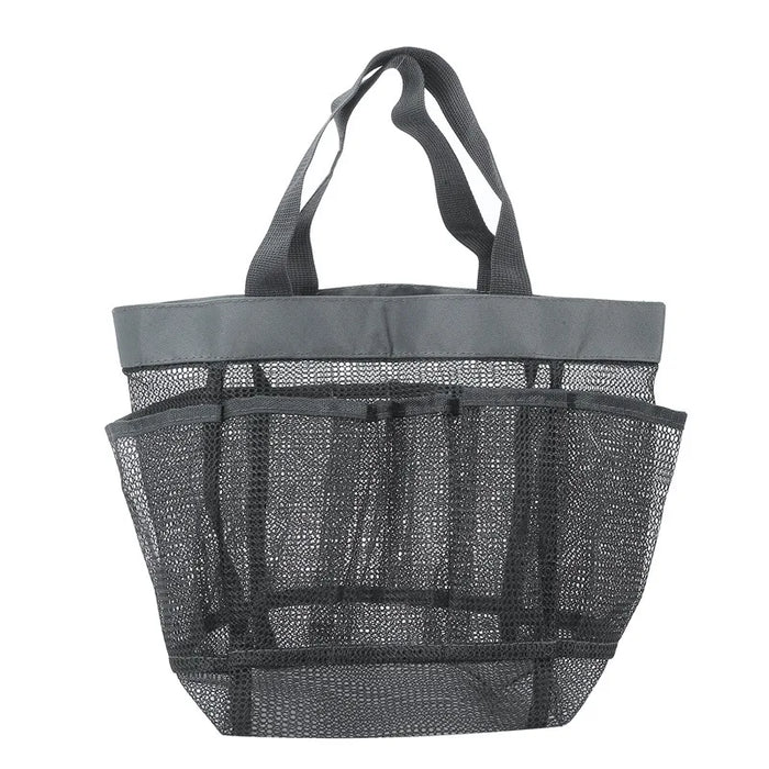Quick-Dry Mesh Shower Caddy Tote – Beach & Travel Wash Bag (8 Pockets)