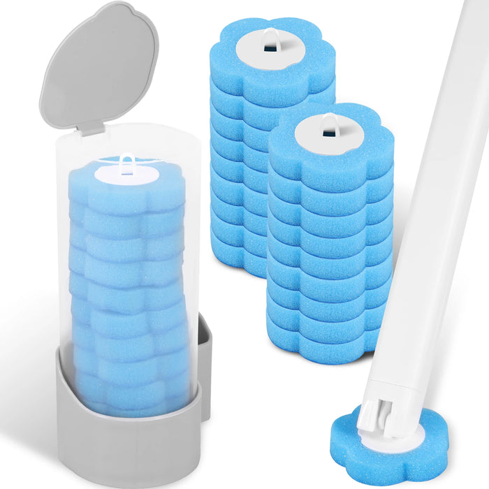 Disposable Toilet Brush Kit — Long Handle, Wall-mounted Holder, Replaceable Heads (24 / 72 pcs)