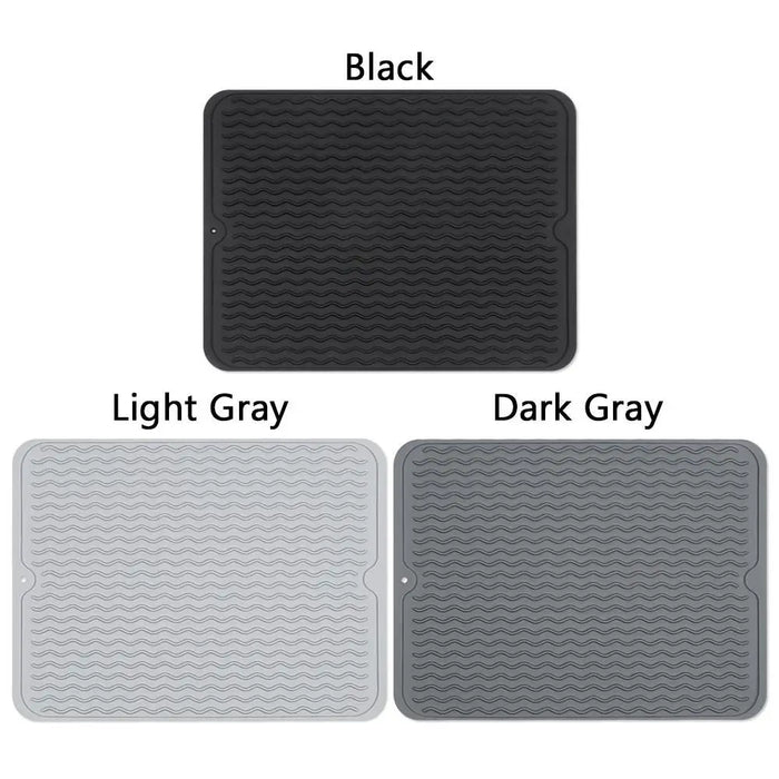 Foldable Silicone Drying Mat — Heat-resistant, Anti-slip Kitchen Drain Mat
