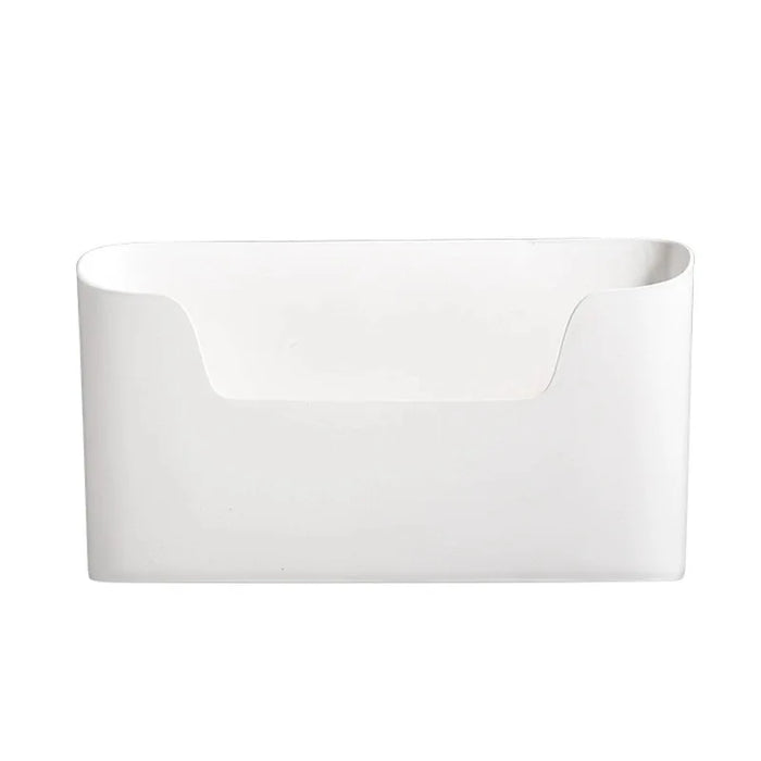 Adhesive Wall-Mounted Storage Rack – 2-Piece White Kitchen & Bathroom Organiser
