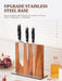 Acacia Wood Magnetic Knife Block with Stainless Steel Base