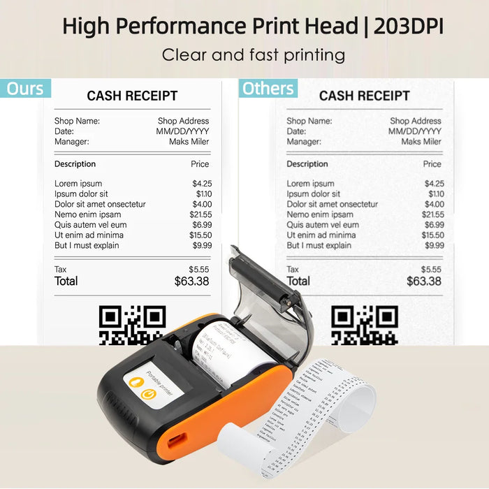 MP210 58mm Thermal Receipt Printer — Bluetooth & USB for Android, iOS, Windows