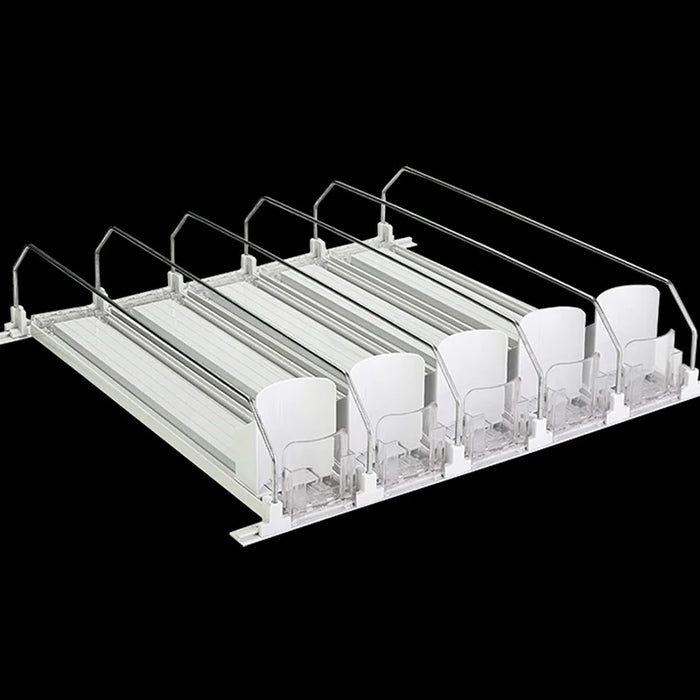Canned Beverage Push Rack — Self-Pushing Fridge & Counter Organiser (310/380/410mm)