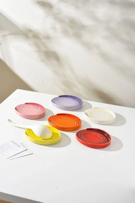 Porcelain Spoon Rest — Large Ceramic Utensil Holder for Hob & Worktop