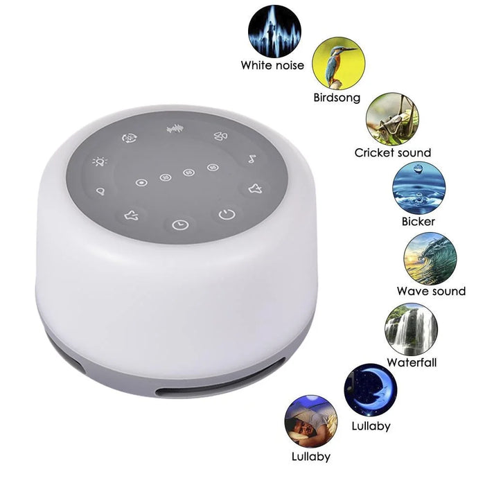 7‑Colour Night Light & 24‑Sound Sleep Machine — Rechargeable White Noise Speaker
