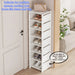 6/8-Tier Shoe Organiser — Metal Frame with Fabric Shelves, Space-Saving Rack