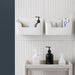 Adhesive Wall-Mounted Storage Rack – 2-Piece White Kitchen & Bathroom Organiser