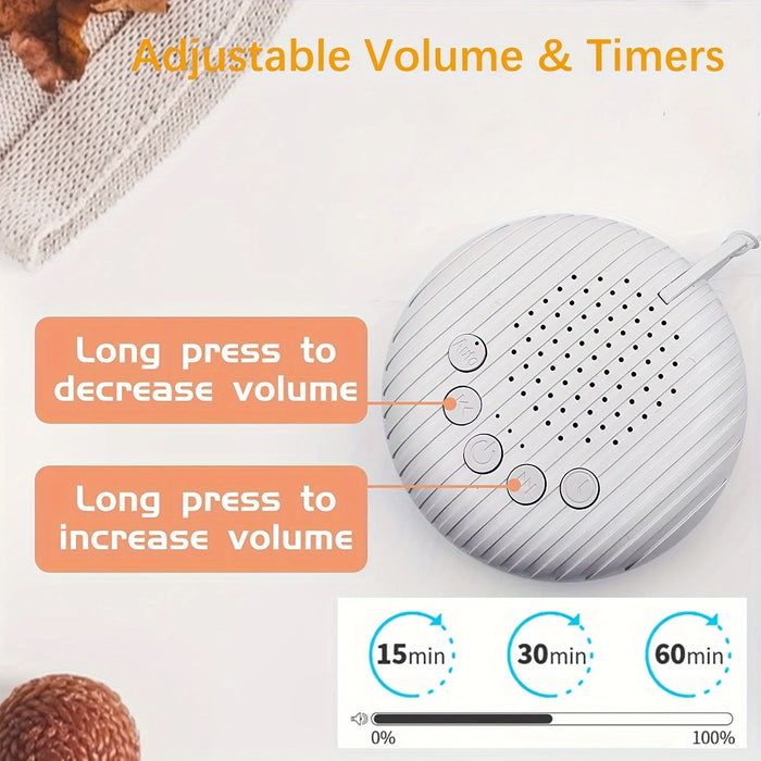 White Noise Machine — 10/12 Sounds, USB Rechargeable Portable Sleep Aid for Babies & Adults