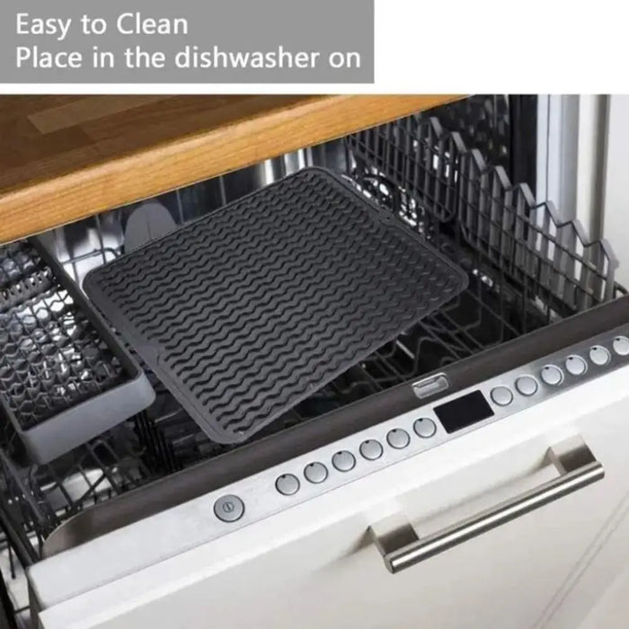Foldable Silicone Drying Mat — Heat-resistant, Anti-slip Kitchen Drain Mat