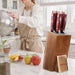 Acacia Wood Universal Knife Block with Removable Bristle Insert