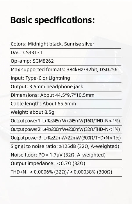 KA11 Type-C / Lightning to 3.5mm USB DAC Amplifier — 32-bit 384kHz