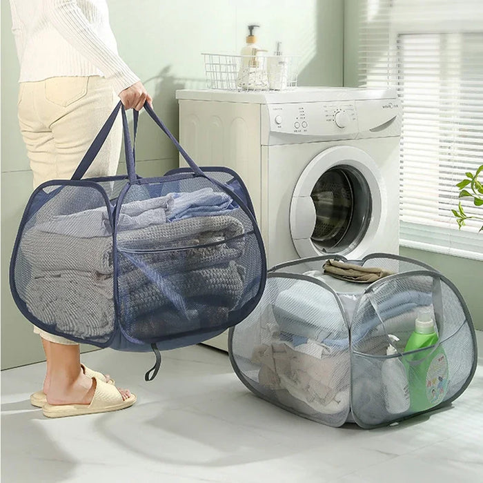 90 L Collapsible Laundry Basket – Pop‑Up Foldable Hamper with Reinforced Handles