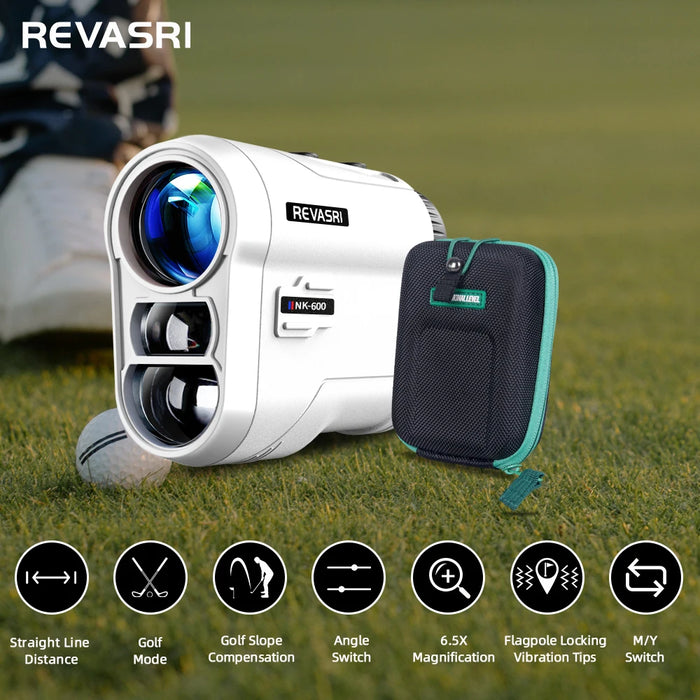 REVASRI Laser Rangefinder — 6x Magnification, Flag‑Lock & Slope, USB‑C Rechargeable (600m / 1000m models)