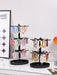 Rotatable 2- or 3-Tier Jewellery Display Stand — 16 or 24 Hooks, Black or Transparent