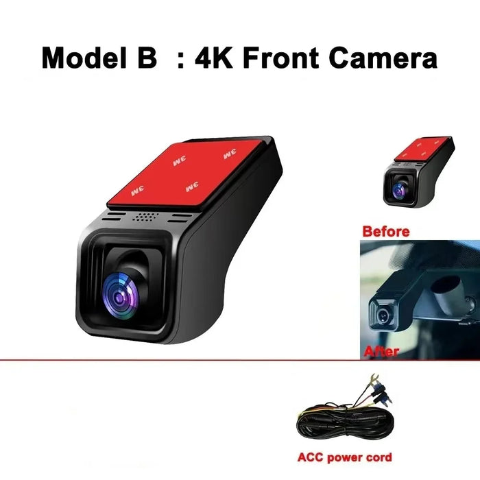 WiFi Car Dash Cam DVR — 4K/2K/1080P, App Control & 24H Parking Monitor