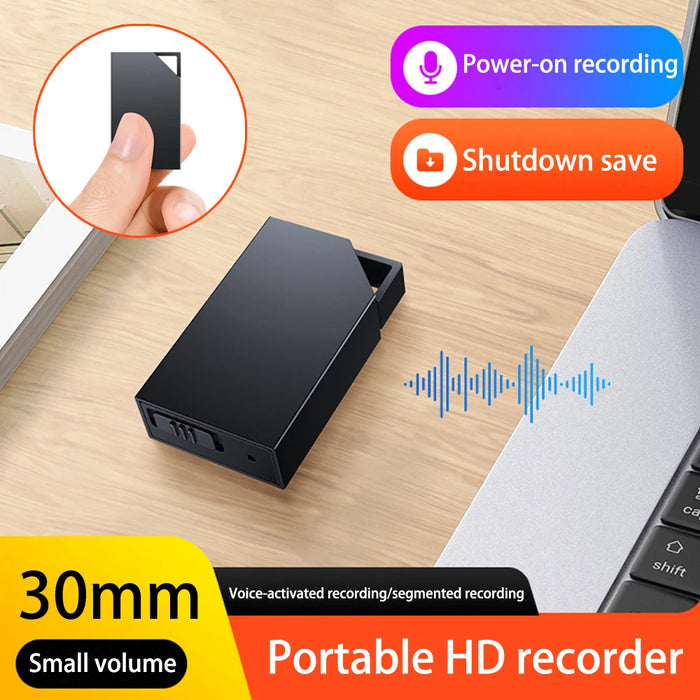 1.18-inch Ultra Mini Voice Recorder — One‑Touch WAV/MP3, Noise Cancellation