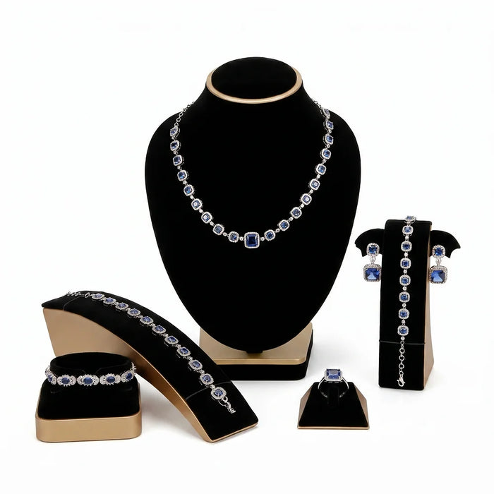 Velvet Jewellery Organiser Stand – Metal Ring, Pendant, Bracelet & Watch Display