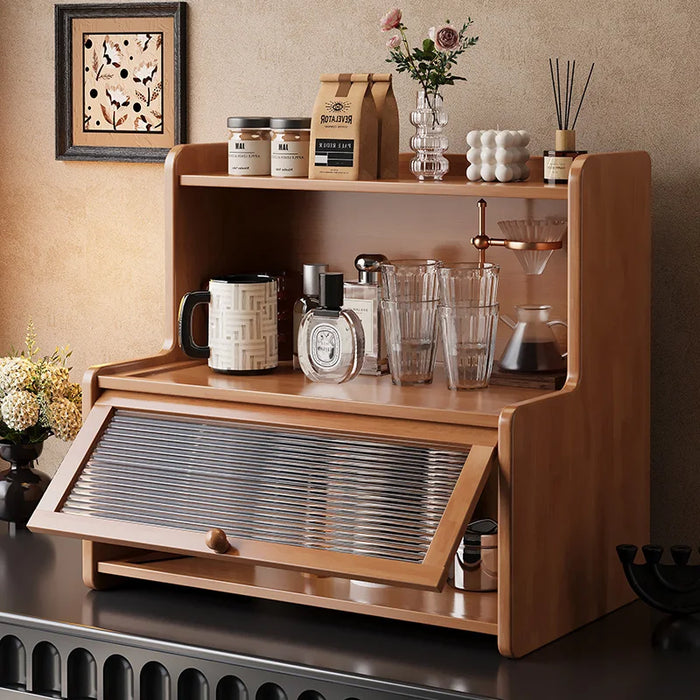 Bamboo 3-Tier Cup & Glass Organiser Shelf – Countertop Storage for Mugs & Small Spaces
