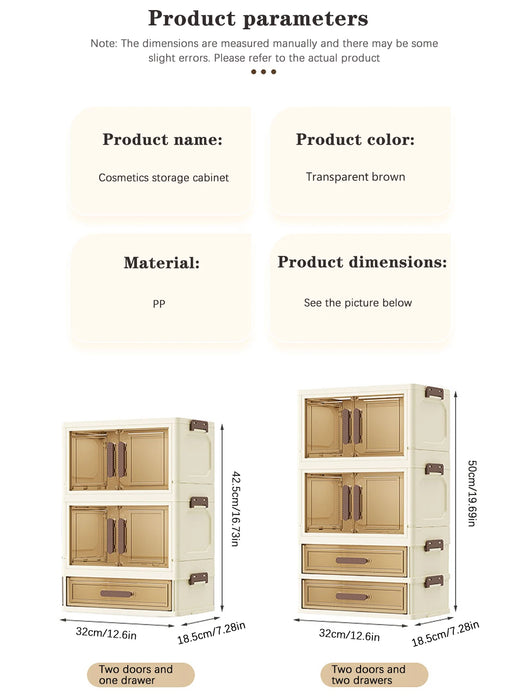 Foldable Transparent Drawer Cosmetic Organiser — Dustproof Multi‑Layer Makeup Storage