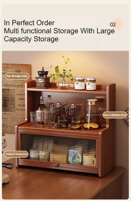 Bamboo 3-Tier Cup & Glass Organiser Shelf – Countertop Storage for Mugs & Small Spaces