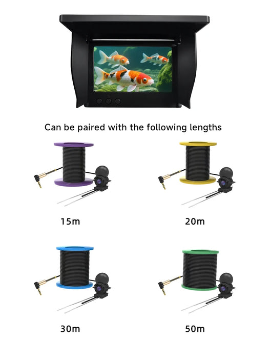 220° Underwater Fishing Camera — Handheld 4.3in LCD, 1080P Live View with Night Vision