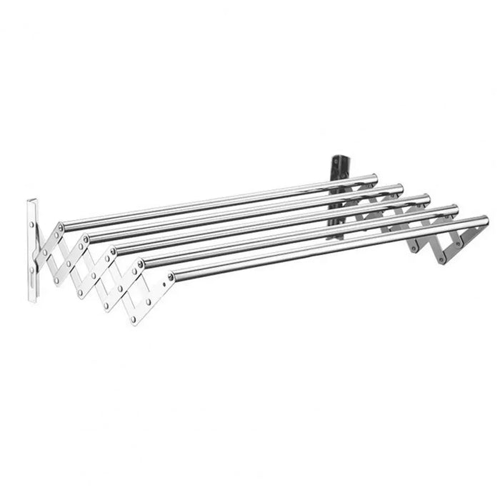 Wall-Mounted Foldaway Clothes Drying Rack - Expandable Stainless Steel