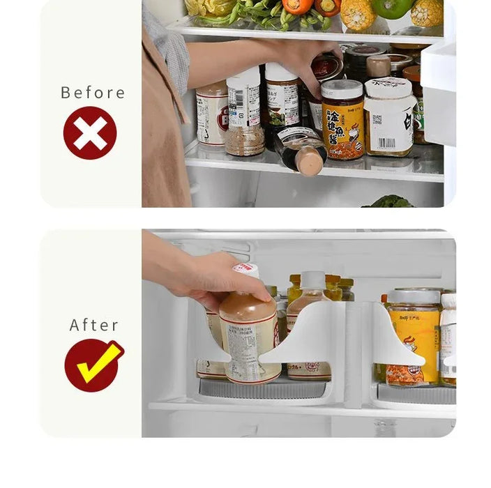 Rotating Fridge Organiser Bin – Soda Can & Bottle Holder, 360° Access