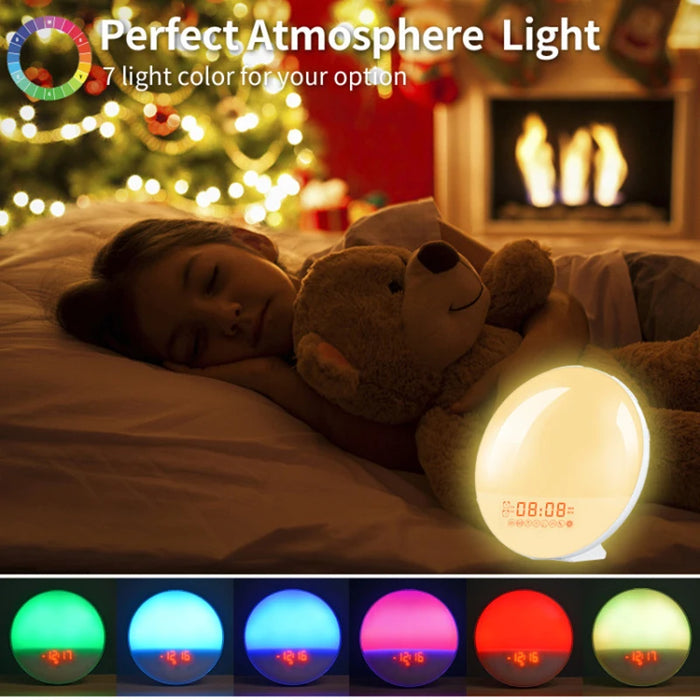 Wake-Up Light Alarm Clock with Sunrise/Sunset Simulation, Dual Alarms, FM Radio & Natural Sounds