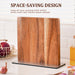 Acacia Wood Magnetic Knife Block with Stainless Steel Base