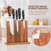 Acacia Wood Magnetic Knife Block – Kitchen Knife Holder with Strong Magnets